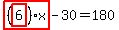 highlight_red%28+%28highlight_red%28+6+%29%29%2Ax+%29-30=180