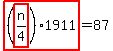 highlight_red%28+%28highlight_red%28+n%2F4+%29%29%2A1911+%29=87