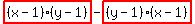 highlight_red%28+%28x-1%29%2A%28y-1%29+%29-highlight_red%28+%28y-1%29%2A%28x-1%29+%29