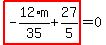 highlight_red%28+-12%2F35%2Am%2B27%2F5+%29=0