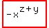 highlight_red%28+-x%5E%28z%2By%29+%29