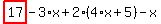 highlight_red%28+17+%29-3%2Ax%2B2%2A%284%2Ax%2B5%29-x