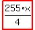 highlight_red%28+255%2F4%2Ax+%29