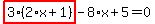 highlight_red%28+3%2A%282%2Ax%2B1%29+%29-8%2Ax%2B5=0