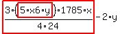 highlight_red%28+3%2F4%2A%28highlight_red%28+5%2Ax6%2Ay+%29%29%2A1785%2F24%2Ax+%29-2%2Ay