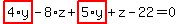 \"highlight_red%28+4%2Ay+%29-8%2Az%2Bhighlight_red%28+5%2Ay+%29%2Bz-22=0\"