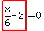 highlight_red%28+x%2F6-2+%29=0
