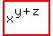 highlight_red%28+x%5E%28y%2Bz%29+%29