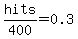 hits%2F400+=+0.3