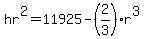 hr%5E2=11925-%282%2F3%29r%5E3