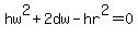 hw%5E2%2B2dw-hr%5E2=0