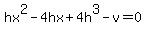 hx%5E2-4hx%2B4h%5E3-v=0