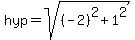 hyp=sqrt%28%28-2%29%5E2%2B1%5E2%29
