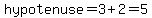 hypotenuse=3%2B2=5