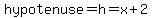 hypotenuse=h=x%2B2