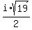 i%2Asqrt%2819%29%2F2
