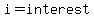 i=interest