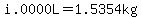 i.0000L=1.5354kg