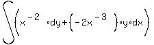 int%28%28x%5E%28-2%29%2Ady%2B%28-2x%5E%28-3%29%29%5E%22%22y%2Adx%29%29