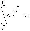 int%28+2xe%5E%28x%5E2%29%2C+dx%2C+0%2C+1+%29