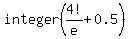 integer%284%21%2Fe%2B0.5%29