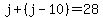 j%2B%28j-10%29=28