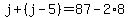 j%2B%28j-5%29=87-2%2A8