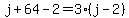 j%2B64-2=3%28j-2%29