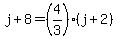 j%2B8=%284%2F3%29%28j%2B2%29
