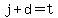 j%2Bd=t
