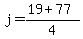 j=%2819%2B77%29%2F4