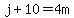 j+%2B+10+=+4m