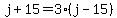 j+%2B+15+=+3%28j+-15%29