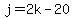 j+=+2k+-+20