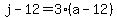 j+-+12+=+3%28a+-+12%29