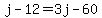 j+-+12+=+3j+-+60