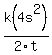 k%284s%5E2%29%2F2t
