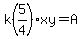 k%285%2F4%29xy=A