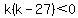 k%28k-27%29%3C0