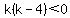 k%28k-4%29%3C0