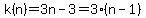 k%28n%29=3n-3=3%28n-1%29