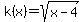 k%28x%29+=++sqrt%28+x-4+%29+