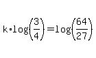 k%2Alog%28%283%2F4%29%29=log%28%2864%2F27%29%29