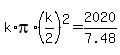 k%2Api%2A%28k%2F2%29%5E2=2020%2F7.48
