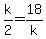 k%2F2+=+18%2Fk