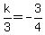 k%2F3=-3%2F4