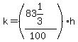 k=%28%2883%261%2F3%29%2F%28100%29%29h