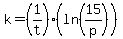 k=%281%2Ft%29%28ln%2815%2Fp%29%29