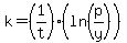 k=%281%2Ft%29%28ln%28p%2Fy%29%29