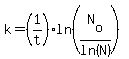 k=%281%2Ft%29ln%28N%5Bo%5D%2Fln%28N%29%29